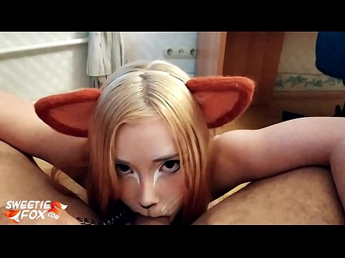 ❤️ Kitsune waxay liqaysaa dick oo afkeeda ku dhufatey ❤️ Porno Guri  ❤